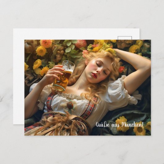 Grüße aus München! Bierzeltstimmung ポストカード (正面/裏面)