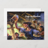 Grüsse aus München! Bierzeltstimmung ポストカード (正面/裏面)