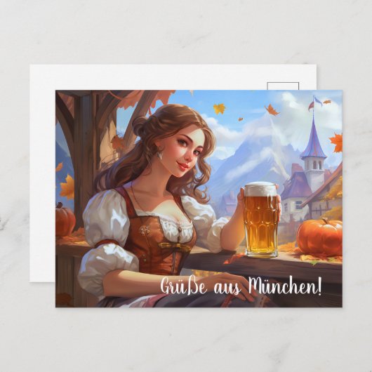 Grüsse aus München! Bierzeltstimmung ポストカード (正面/裏面)