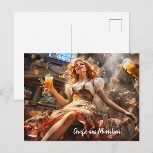 Grüsse aus München! Bierzeltstimmung ポストカード (正面/裏面)