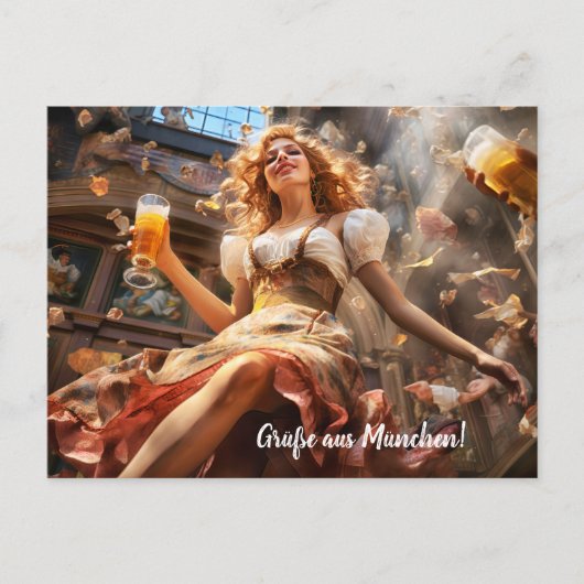 Grüsse aus München! Bierzeltstimmung ポストカード (正面)