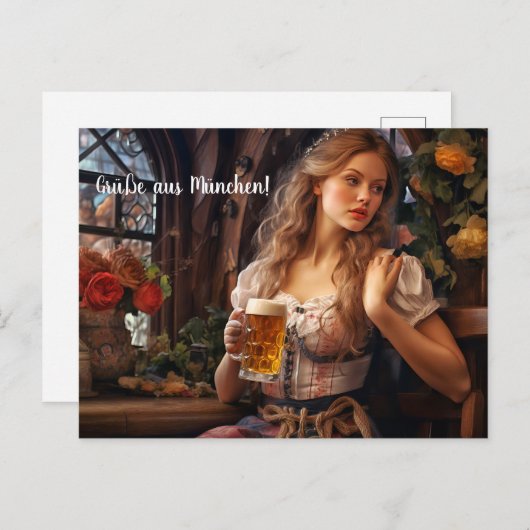  Grüße aus München! Bierzeltstimmung. Bier ポストカード (正面/裏面)