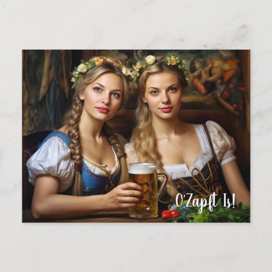 Grüße aus München! Bierzeltstimmung. Dirndl ポストカード (正面)