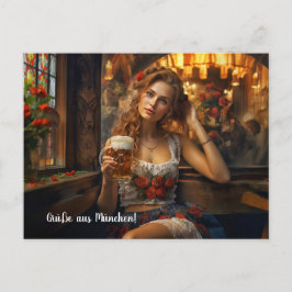 Grüße aus München! Bierzeltstimmung. Dirndl ポストカード