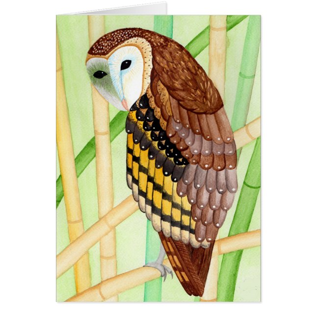 Grußkarte Eule Klappkarte (正面)