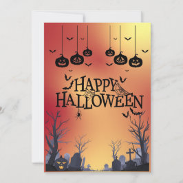 Grußkarte Happy Halloween Orange 招待状