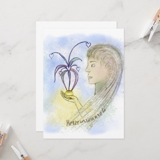 Grusskarte "Herzenswunsch" カード (正面/裏面インサイチュ)