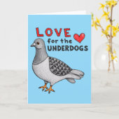 Grußkarte "Love For The Underdogs" Taube カード (黄色い花)