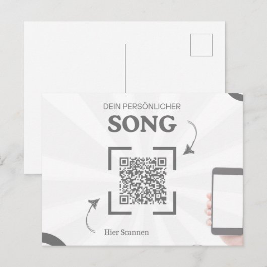 Grußkarte mit QR-Code für einen Song ポストカード (正面/裏面)