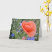 Grusskarte Mohnblumenherz, blanko, gastaltbar カード (黄色い花)