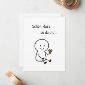 Grußkarte „Schön, dass du da bist.“ - Strichfigur ノートカード (正面/裏面インサイチュ)