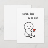 Grußkarte „Schön, dass du da bist.“ - Strichfigur ノートカード (正面/裏面)