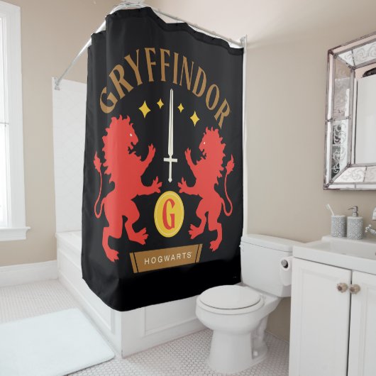 GRYFFINDOR™ハウスダブルライオンソードグラフィック シャワーカーテン (インサイチュ)