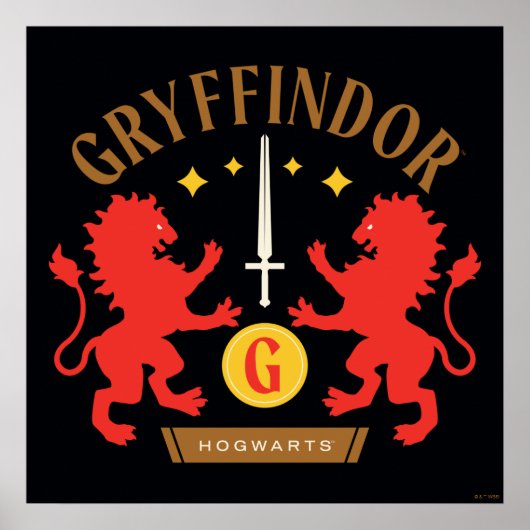 GRYFFINDOR™ハウスダブルライオンソードグラフィック ポスター (正面)