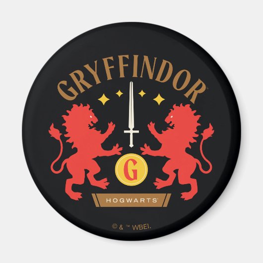 GRYFFINDOR™ハウスダブルライオンソードグラフィック マグネット (正面)