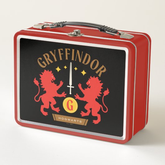 GRYFFINDOR™ハウスダブルライオンソードグラフィック メタルランチボックス (正面)