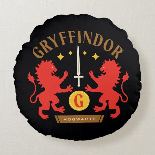 GRYFFINDOR™ハウスダブルライオンソードグラフィック ラウンドクッション (正面)