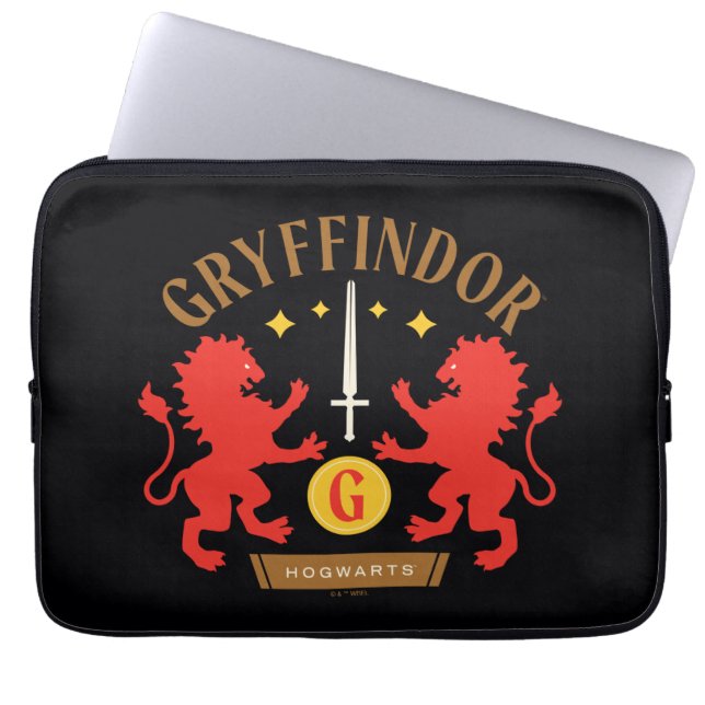 GRYFFINDOR™ハウスダブルライオンソードグラフィック ラップトップスリーブ (正面)