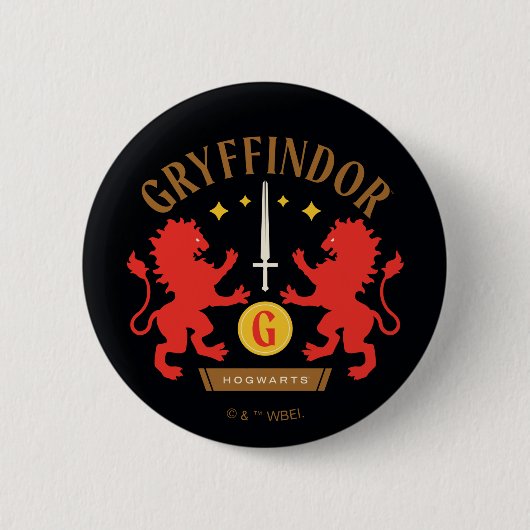 GRYFFINDOR™ハウスダブルライオンソードグラフィック 缶バッジ (正面)