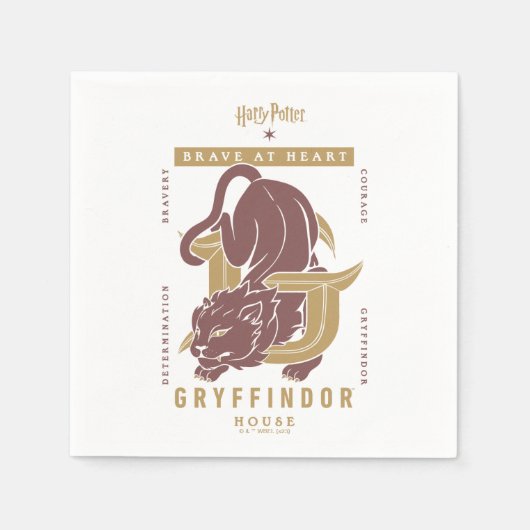 GRYFFINDOR™ハウスブレイブアットハート スタンダードカクテルナプキン (正面)