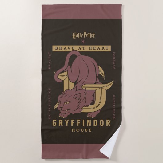 GRYFFINDOR™ハウスブレイブアットハート ビーチタオル (正面)