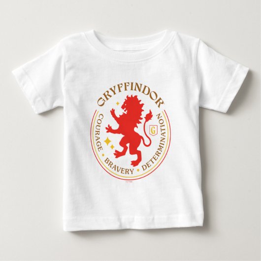 GRYFFINDOR™ レッドライオン ハウスプライド バッジ ベビーTシャツ (正面)