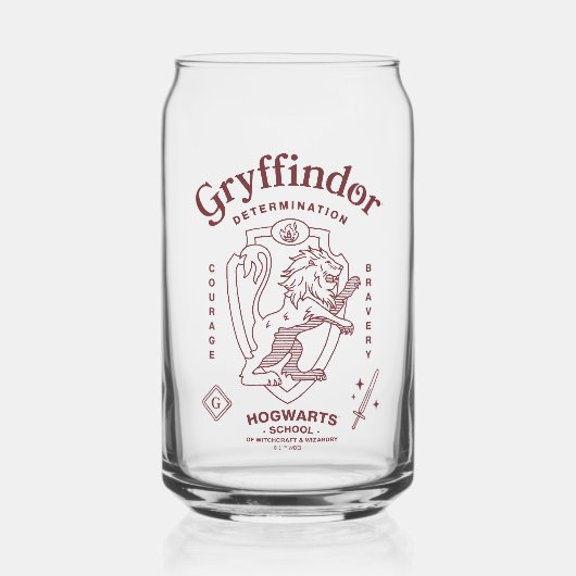 GRYFFINDOR™ 決意 勇気 勇敢 紋章 ガラス缶 (正面)