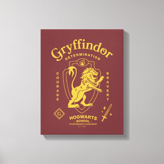 GRYFFINDOR™ 決意 勇気 勇敢 紋章 キャンバスプリント (正面)