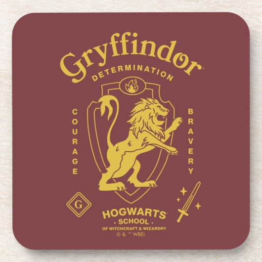 GRYFFINDOR™ 決意 勇気 勇敢 紋章 コースター (正面)