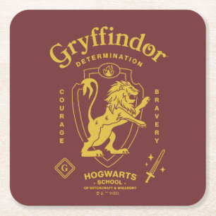 GRYFFINDOR™ 決意 勇気 勇敢 紋章 スクエアペーパーコースター