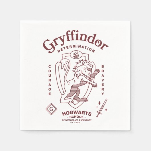 GRYFFINDOR™ 決意 勇気 勇敢 紋章 スタンダードカクテルナプキン (正面)