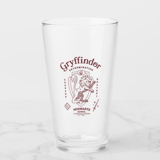 GRYFFINDOR™ 決意 勇気 勇敢 紋章 タンブラーグラス (正面)