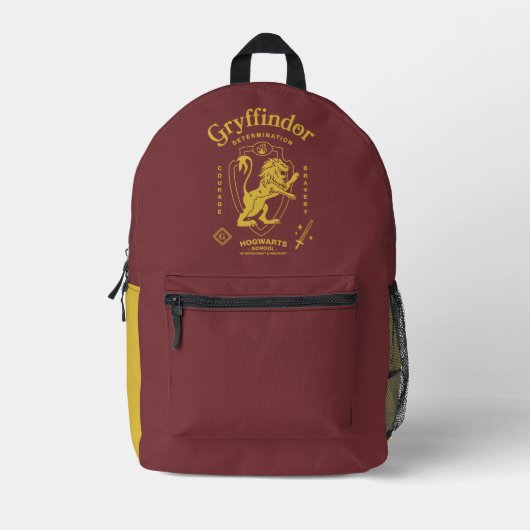 GRYFFINDOR™ 決意 勇気 勇敢 紋章 プリントバックパック (正面)