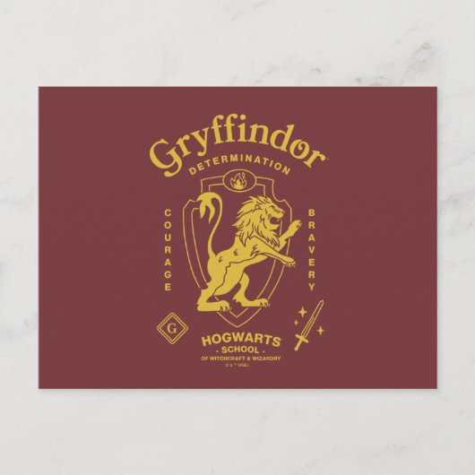 GRYFFINDOR™ 決意 勇気 勇敢 紋章 ポストカード (正面)