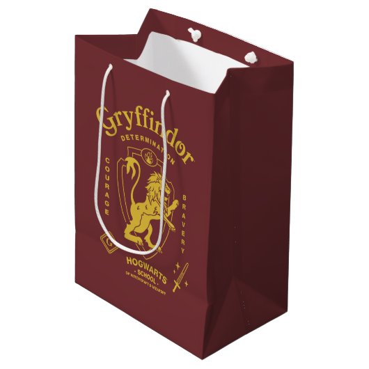 GRYFFINDOR™ 決意 勇気 勇敢 紋章 ミディアムペーパーバッグ (正面アングル)