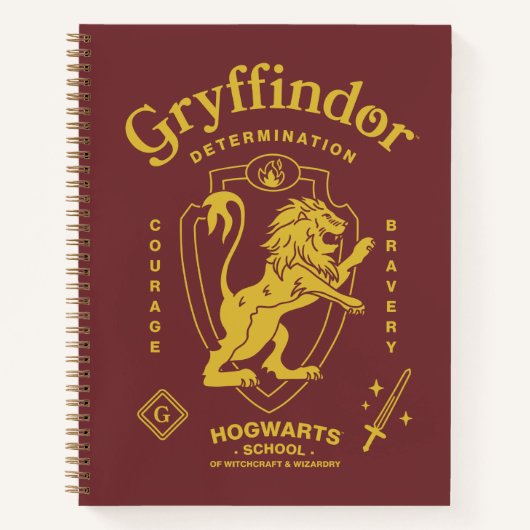 GRYFFINDOR™ Determination Courage Bravery Crest ノートブック (正面)