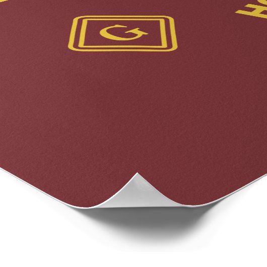 GRYFFINDOR™ Determination Courage Bravery Crest ポスター (角)