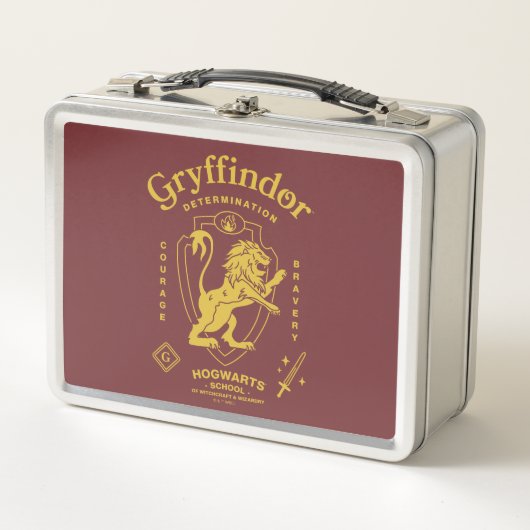 GRYFFINDOR™ Determination Courage Bravery Crest メタルランチボックス (正面)