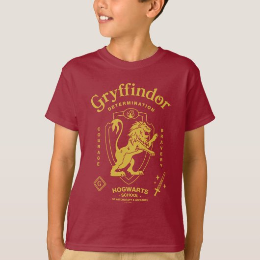 GRYFFINDOR™ Determination Courage Bravery Crest Tシャツ (正面)