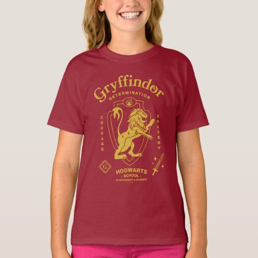 GRYFFINDOR™ Determination Courage Bravery Crest Tシャツ (正面)