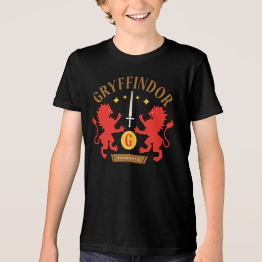 GRYFFINDOR™ House Double Lion Sword Graphic トライブレンドTシャツ (正面)