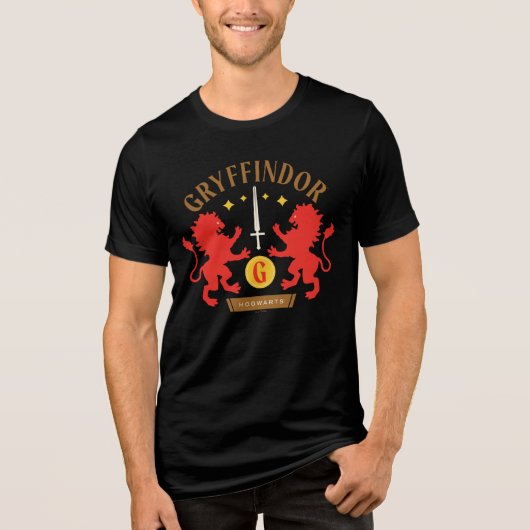 GRYFFINDOR™ House Double Lion Sword Graphic トライブレンドTシャツ (正面)