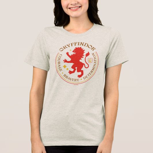 GRYFFINDOR™ Red Lion House Pride Badge トライブレンドTシャツ (正面)