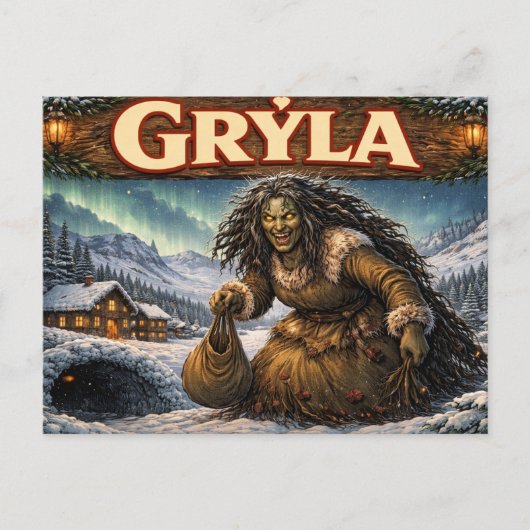 Gryla Icelandic yule lad postcard ポストカード (正面)