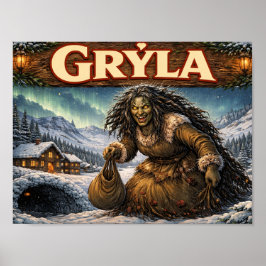 Gryla Icelandic yule lad poster ポスター