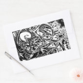 GRYM – ブラック&ホワイト抽象芸術アート 長方形シール (封筒)