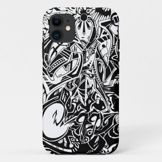 GRYM - モノクロ抽象アート Case-Mate iPhoneケース (裏面)