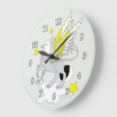 Gryphonかグリフィンの黄色 ラージ壁時計 (傾斜)