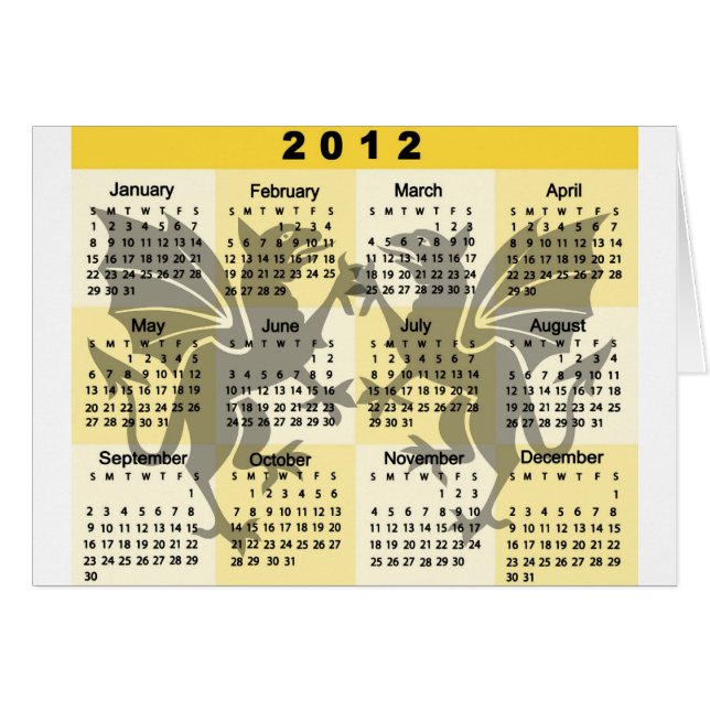 Gryphonsのプリントが付いている2012カレンダー (正面横)