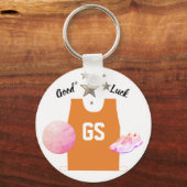 GSカスタムゴールシューティングネットボールGood Luckキーリング キーホルダー (正面)